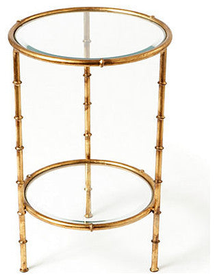 Iron Bamboo Table, Antique Gold
