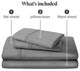 Side Pocket Sheet Set, 1800 Ultra-Soft Microfiber, Double, Gray, Cal King