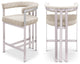 Marcello Upholstered Counter Stool, Beige, Velvet, Brushed Chrome
