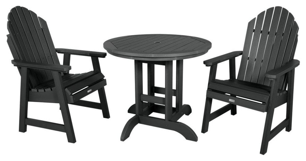 Hamilton 3-Piece Round Dining Set, Black