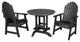 Hamilton 3-Piece Round Dining Set, Black