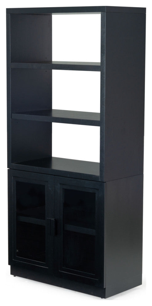 Safavieh Couture Roades Glass Cabinet Bookcase, Black