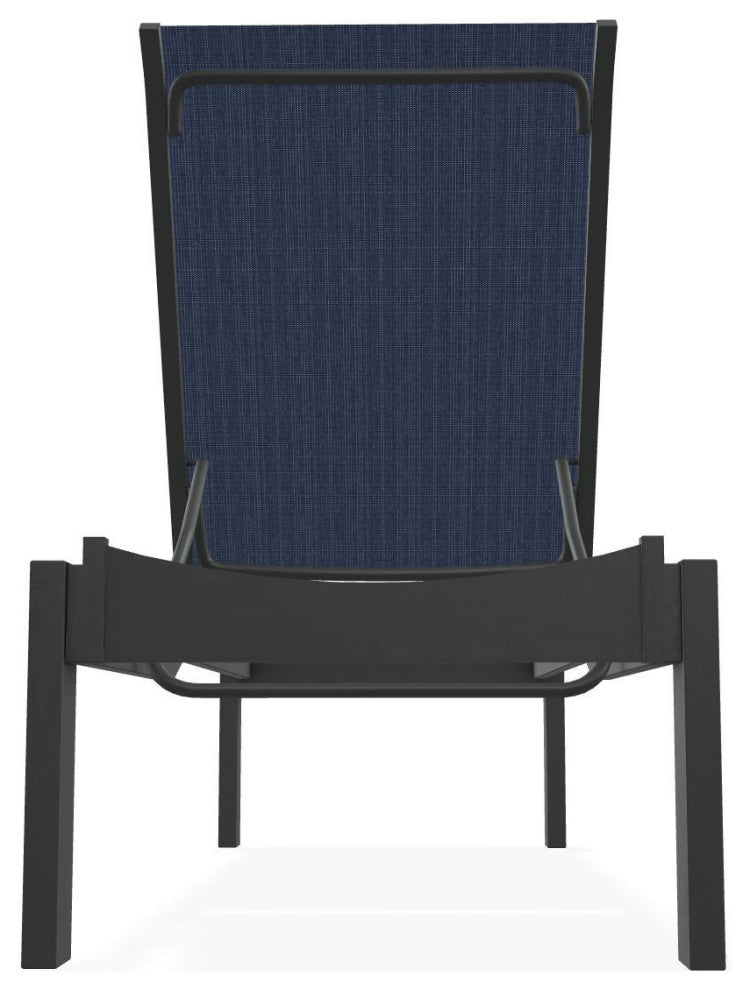 Leeward Sling Stackable Outdoor Chaise Lounge, Mavi/Graphite