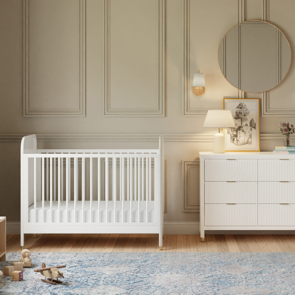 Brimsley Tambour 3-in-1 Convertible Crib, Warm White