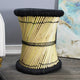 Natural Geo Moray Decorative Handwoven Jute Accent Stool, Black