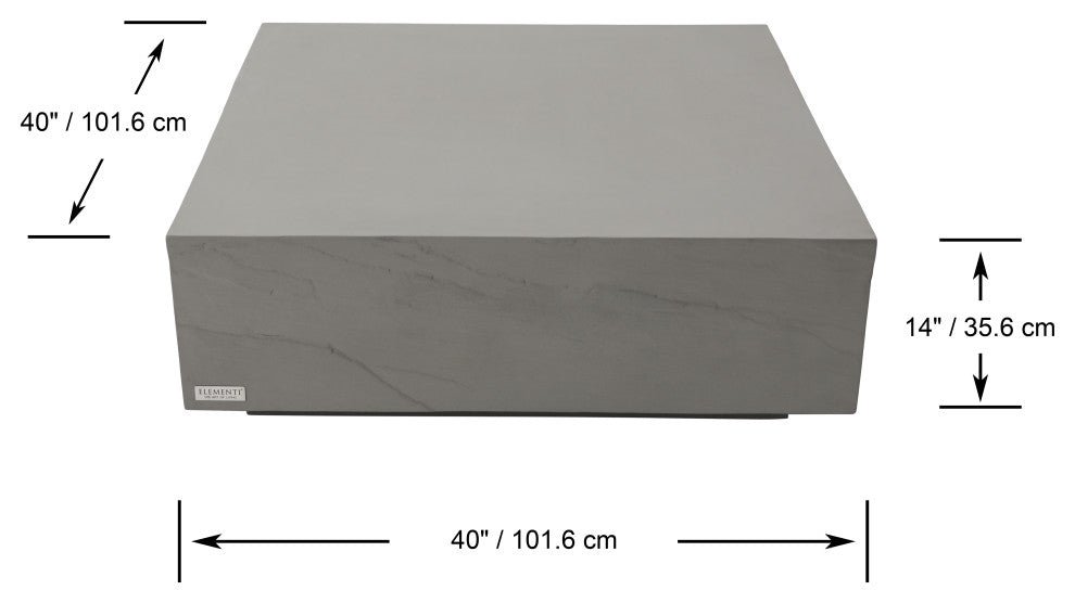 Colorado 40" Square Concrete Coffee Table, Space Grey