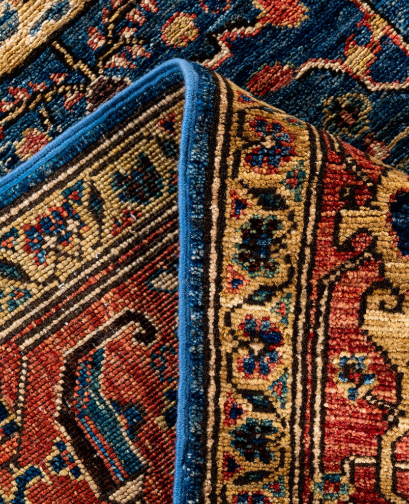 Serapi One-of-a-Kind Hand-Knotted Area Rug Light Blue, 6'2" x 8'11"