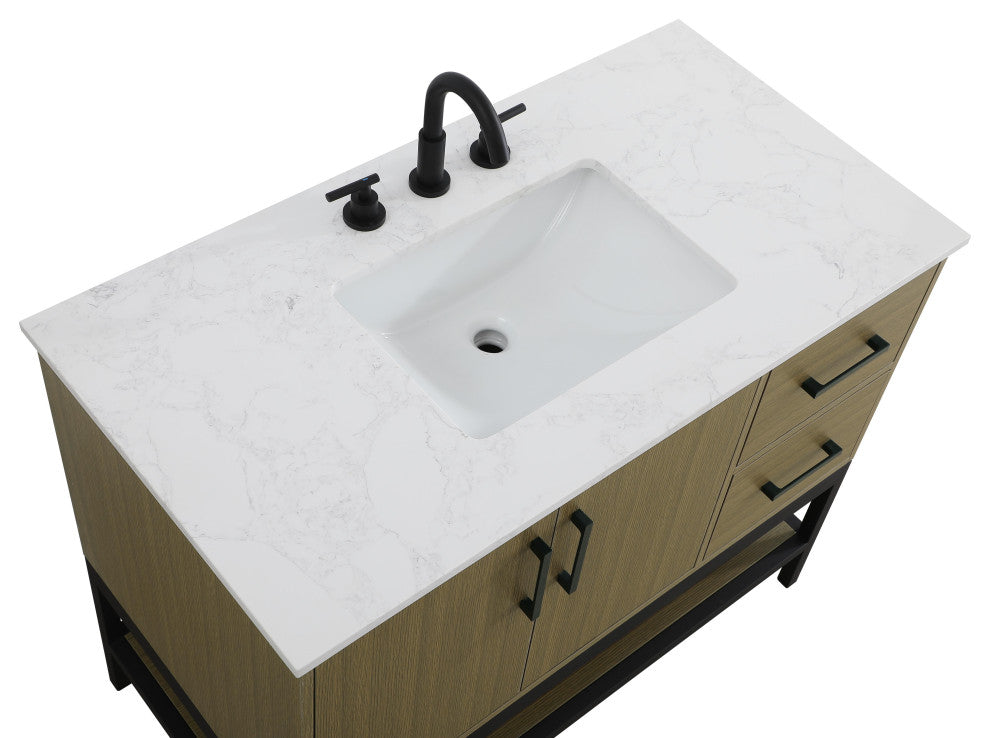Home Living 42" Single Bathroom Vanity, Chestnut Brown