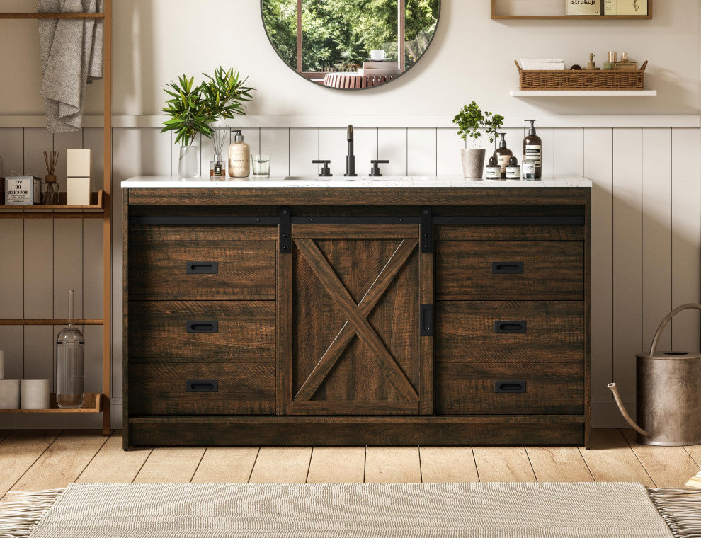 Home Living 60" Single Bathroom Vanity, Expresso