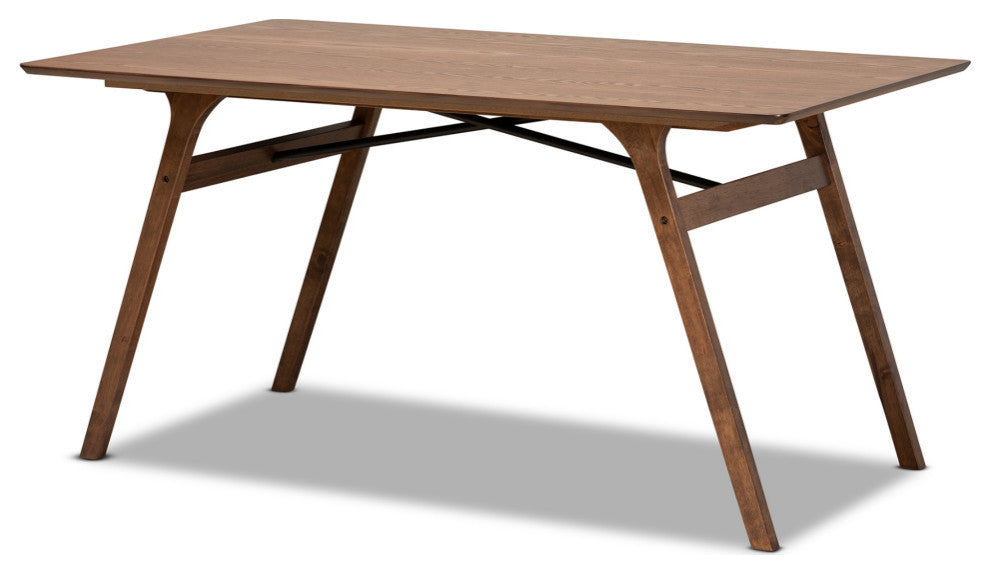 Winfield Midcentury Modern Walnut Effect 7-Piece Dining Set, Brown