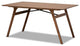 Winfield Midcentury Modern Walnut Effect 7-Piece Dining Set, Brown