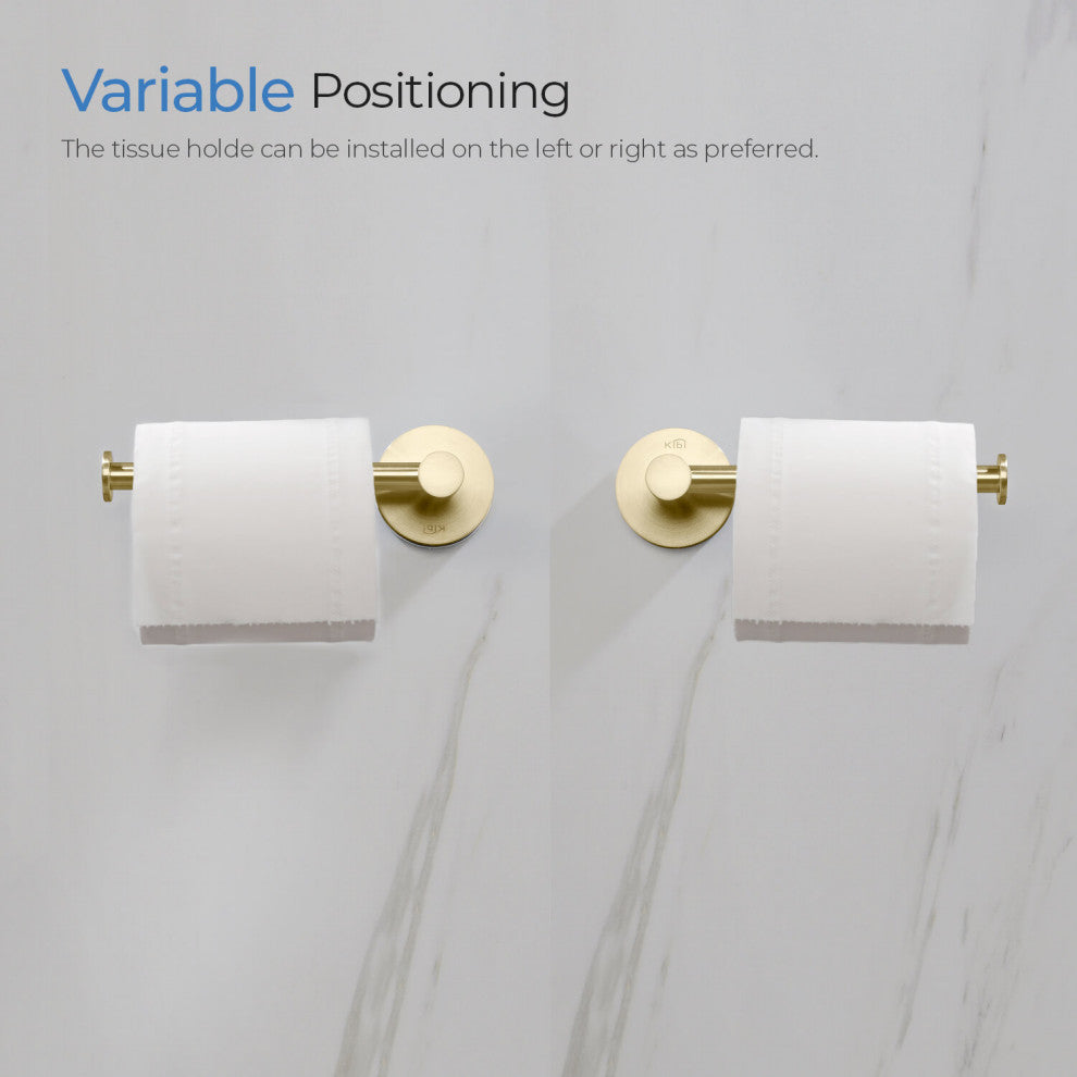 Circular Bathroom Tissue Holder KBA1402, Brush Gold