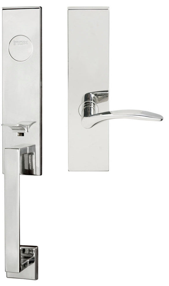 Crest Lever, Mortise Dummy Handleset, Left Hand, Polished Stainless Steel