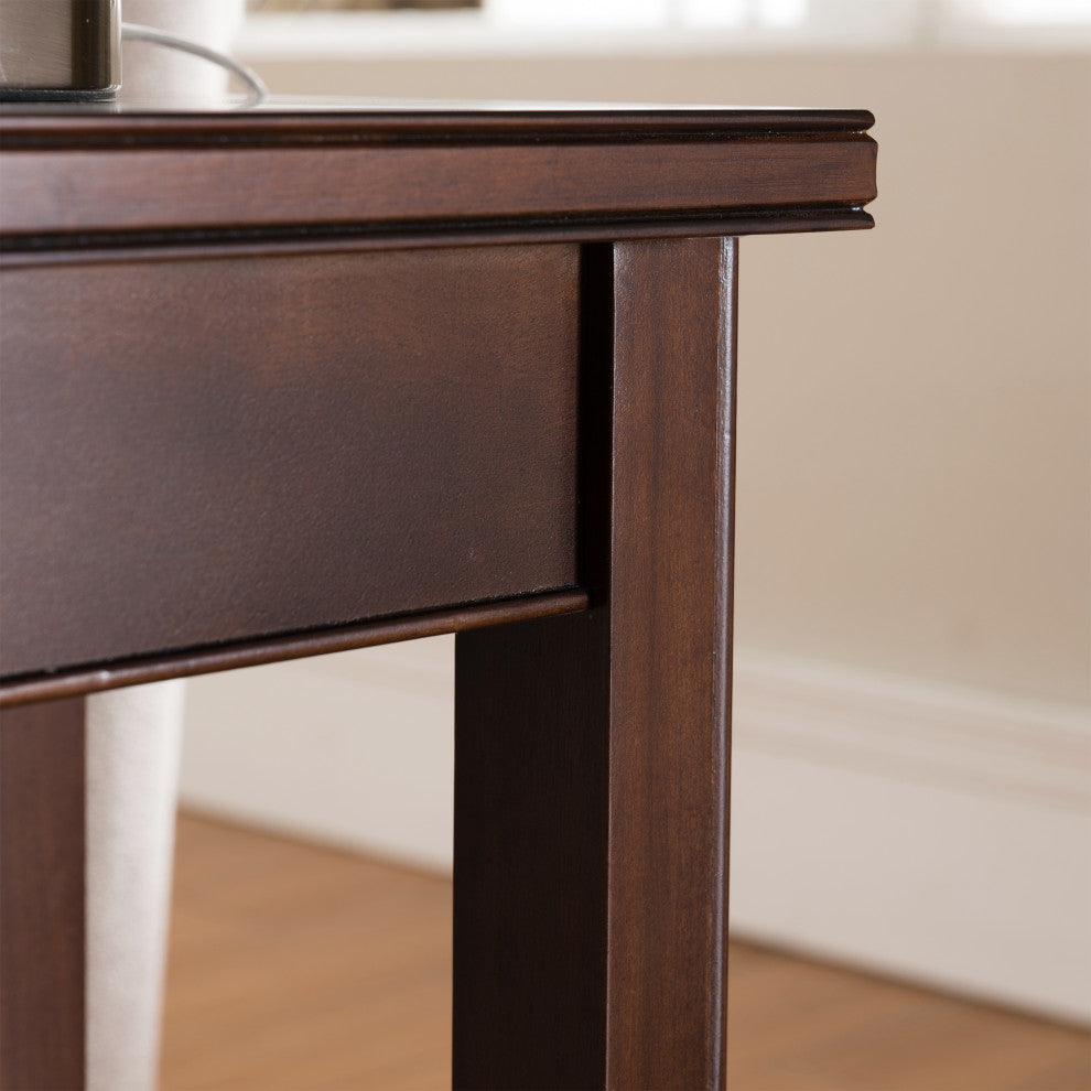 Leick Furniture Laurent Solid Wood Rectangular End Table in Chocolate Cherry