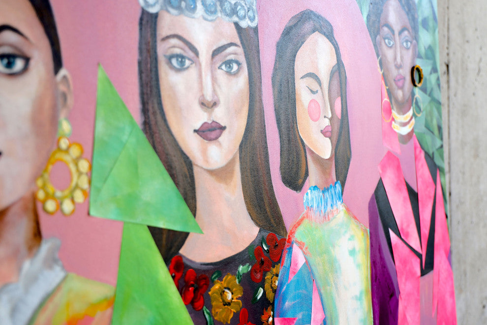 women figurative art, female portrait painting, surrealism, illustration artwork