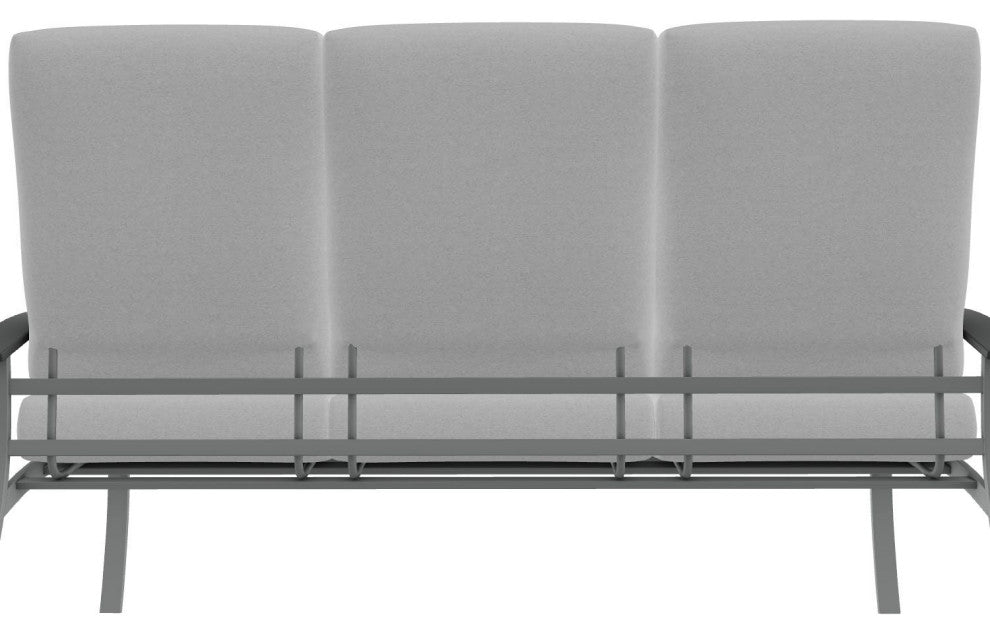 Belle Isle Cushion 3-Seat Outdoor Sofa, Dazzle/Graphite