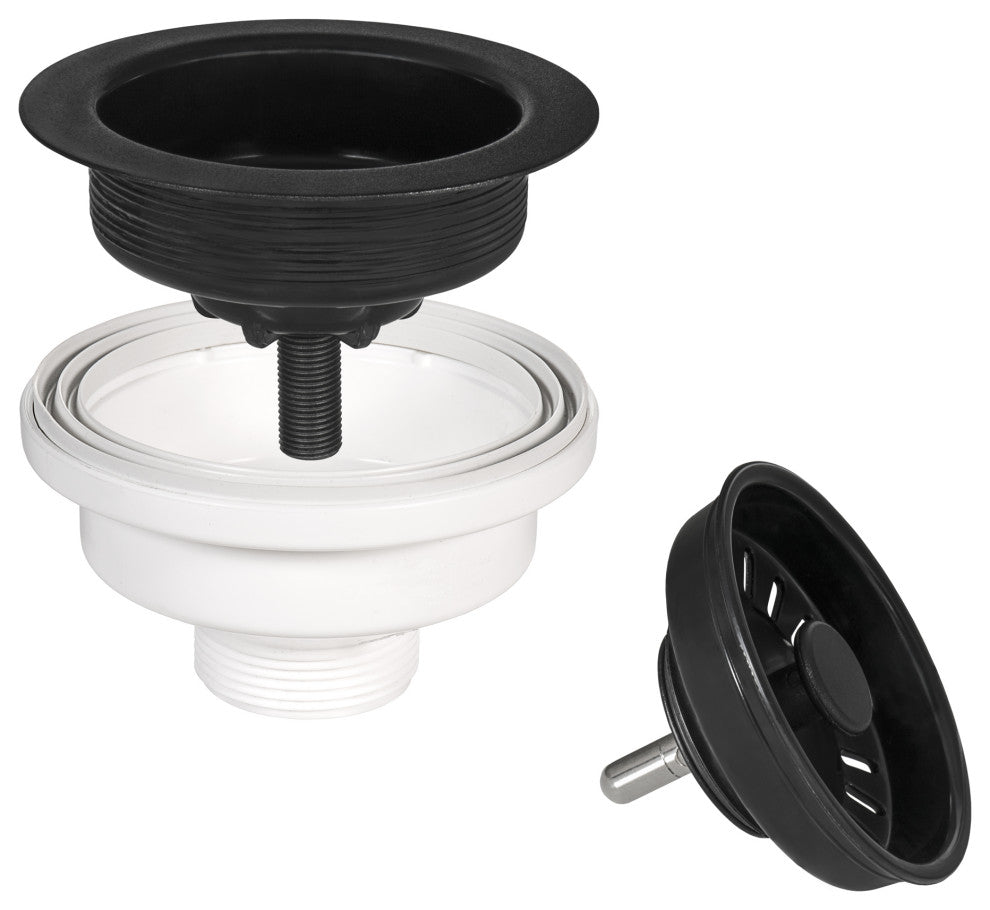 22-inch inch Dual-Mount Granite Composite Sink - Midnight Black - RVG1022BK