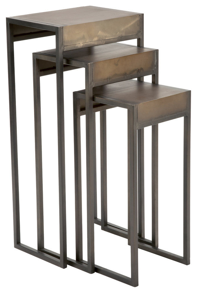 Metal Side Nesting Tables, Set of 3