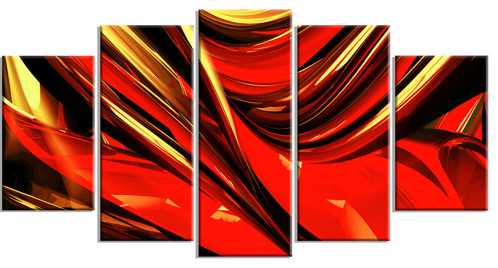 "Red Lava Ribbons" Canvas Painting