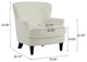 Gerald Boucle Upholstered Club Chair and Ottoman Set, Off White