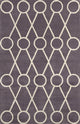 Stella Contemporary Area Rug, Dark Gray and Cream, 8'x10'