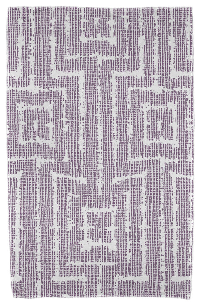 30x60" Woven Tiki, Geometric Print Beach Towel, Purple