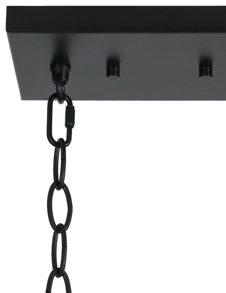 LNC Tucana Polished Gold and Matte Black Modern Kitchen Island Light, 5 Light