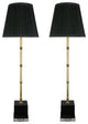 Urbanest, Set of 2, Serrino Buffet Lamps, Gold with Black Marble, 29" Tall