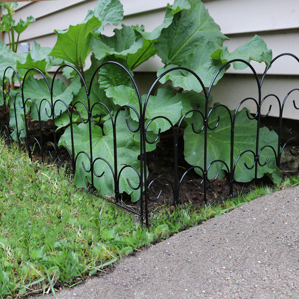 Sunnydaze Victorian Border Fence Set 16-Inches  - Choose Quantity, 5 Panels