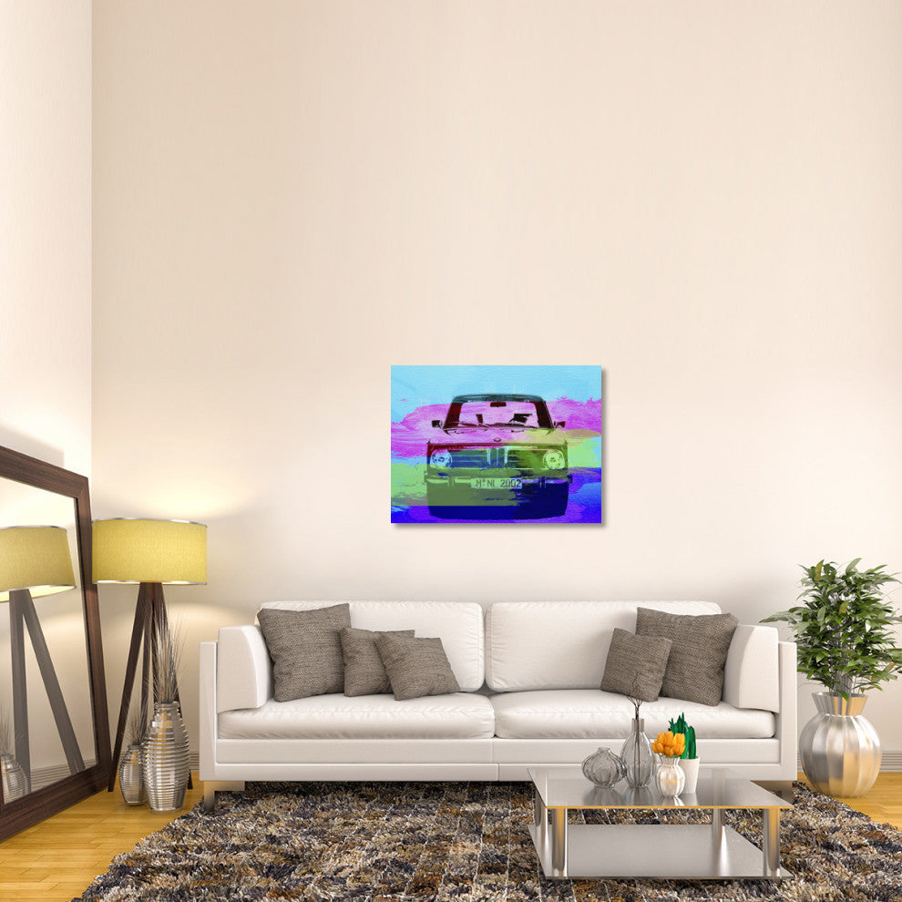 "BMW 2002 Front Watercolor 1" Fine Art Print