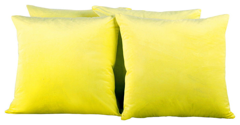 Supersoft Throw Pillow Cover 4 Piece Set, Butter Cup