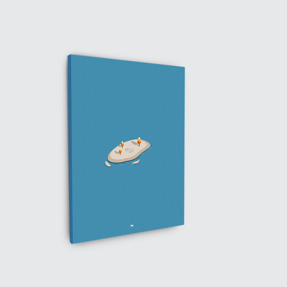Mod Made "Simply Blue" Canvas Wall Art, 11"x28"