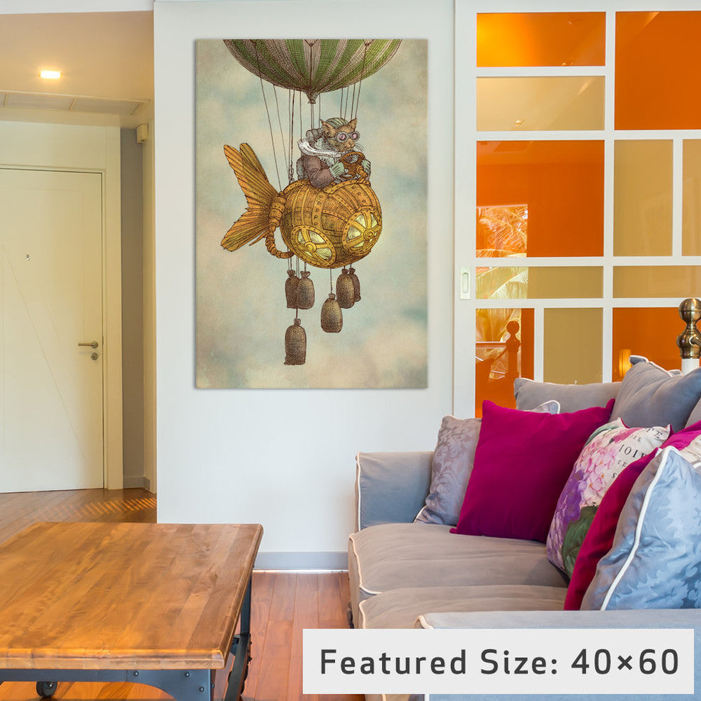 "Around the World in the Goldfish Flyer" by Eric Fan, 40x26x1.5
