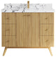 Pasadena 42 Single Sink Bath Vanity in Light Natural Teak 2" Viola Night