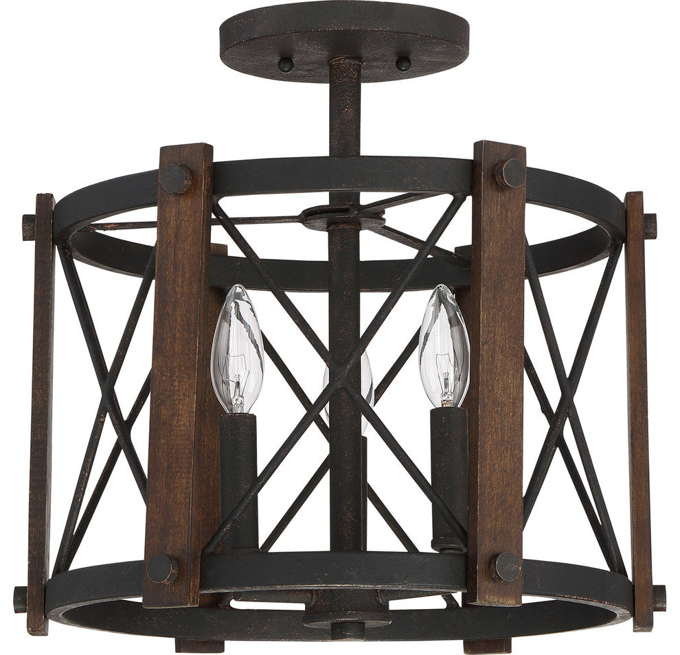 Quoizel Baron Three Light Semi-Flush Mount BRO1715MK