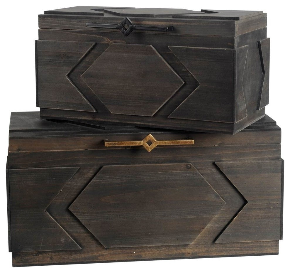 Cassia Wooden Boxes, Set Of 2