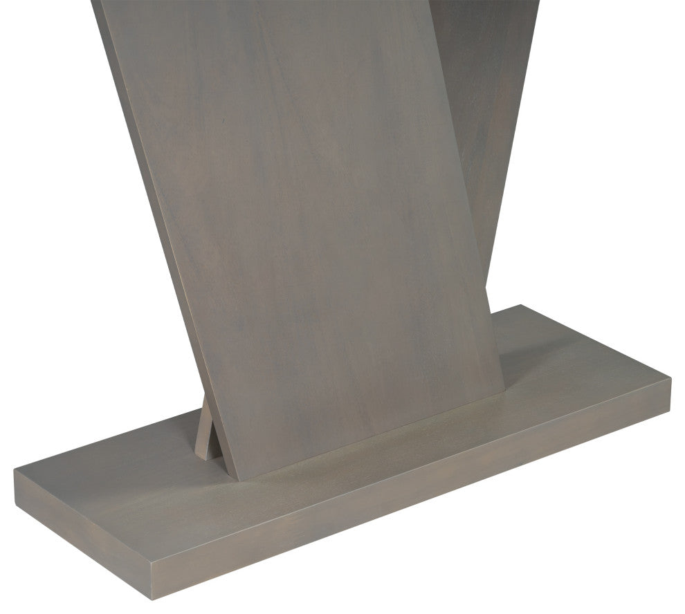 GDF Studio 60 inches V-Base Wood Console Table, Gray