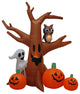8' Dead Tree With Owl, Ghost and Pumpkins Outdoor Indoor Holiday Decoration