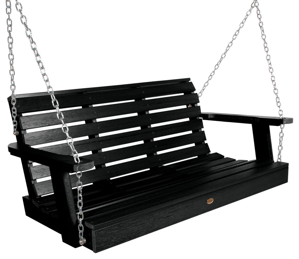Weatherly Porch Swing, Black, 4'