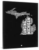 "Michigan Black and White Map" Fine Art Print