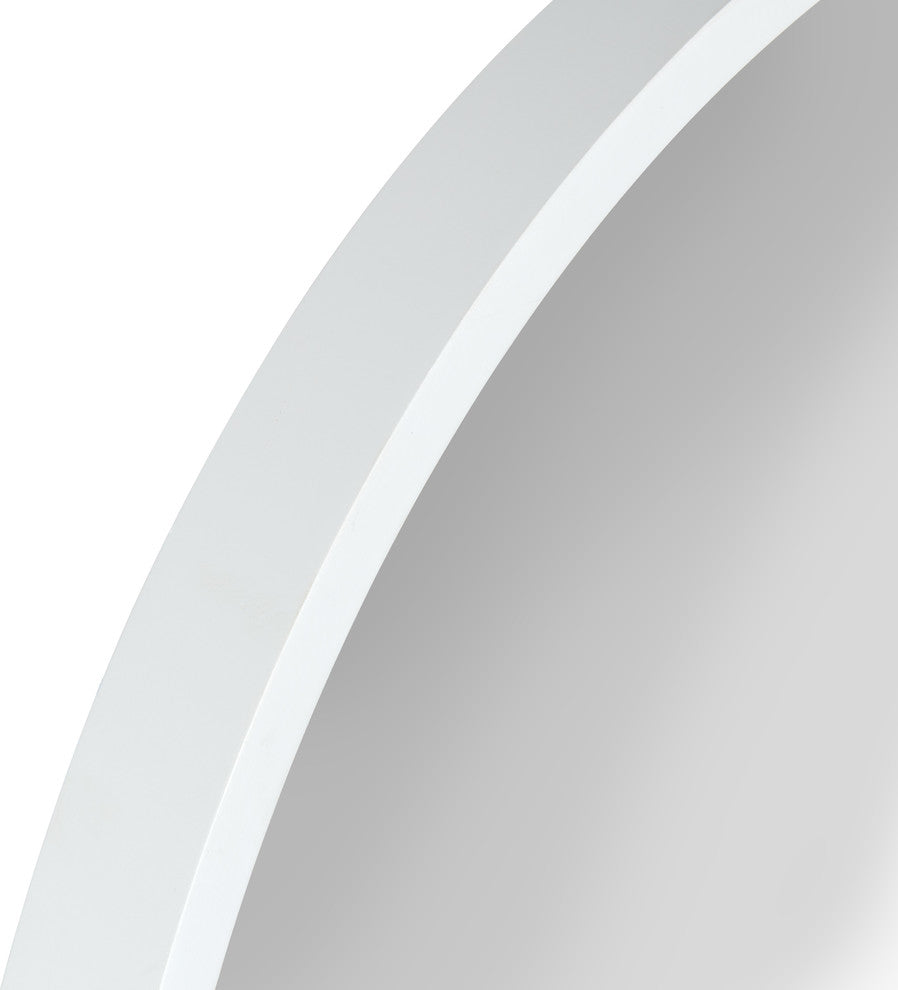 Travis Round Wood Accent Wall Mirror