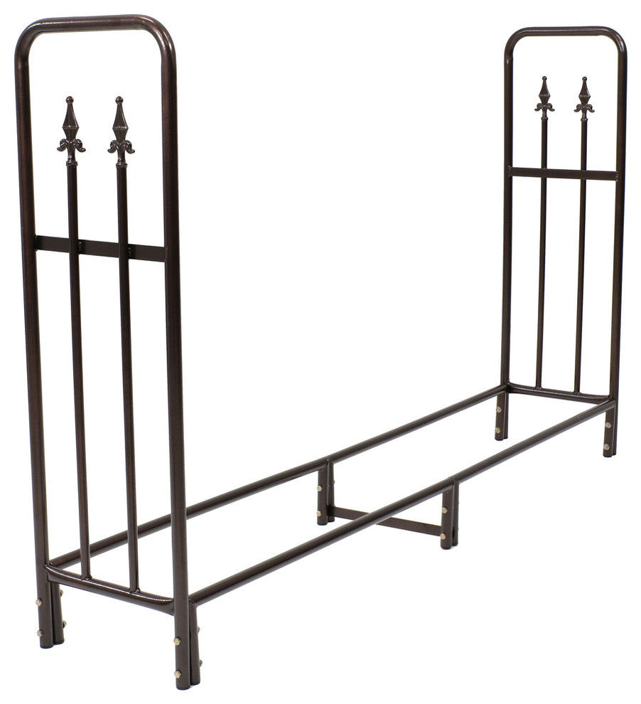 Sunnydaze Bronze Indoor-Outdoor Decorative Firewood Storage Log Rack - 6-Foot