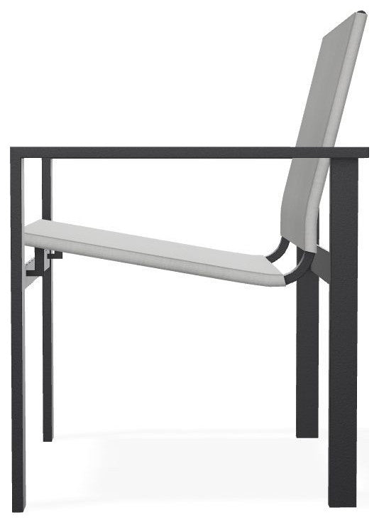 Tribeca Sling Outdoor Stackable Armchair, Alloy/Black