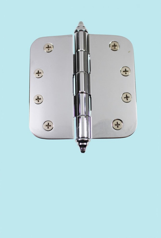 Chrome Plated Brass Cabinet Door Hinge with Stainless Steel Decor Tip Pins