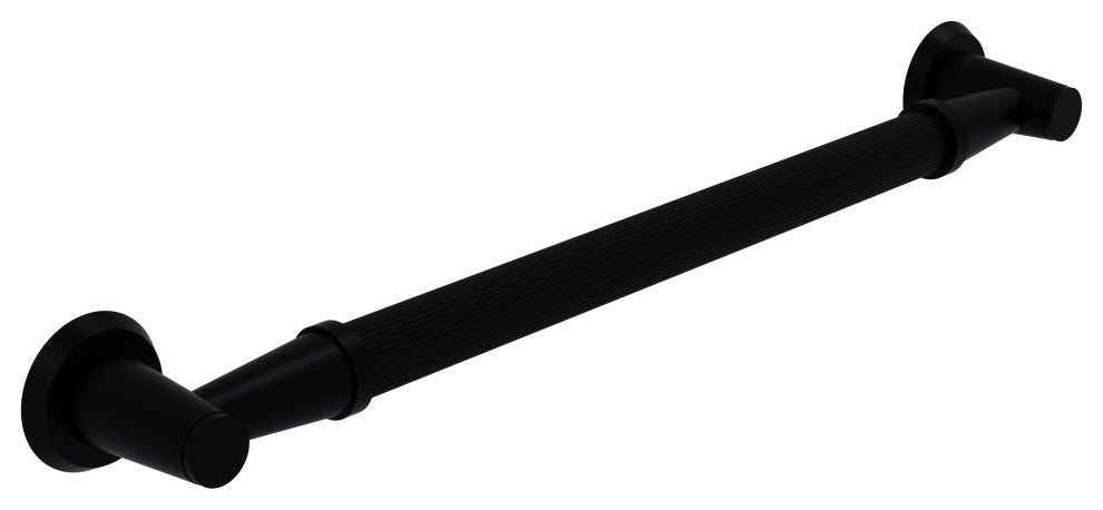 16" Reeded Grab Bar, Matte Black