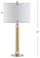 Gregory Metal and Marble LED Table Lamp, Gold and White, 27"