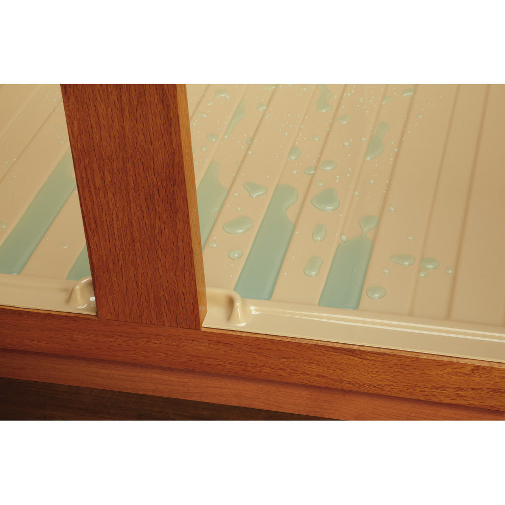 Polymer Trim to Fit Sink Base Cabinet Drip Tray, Metallic Silver