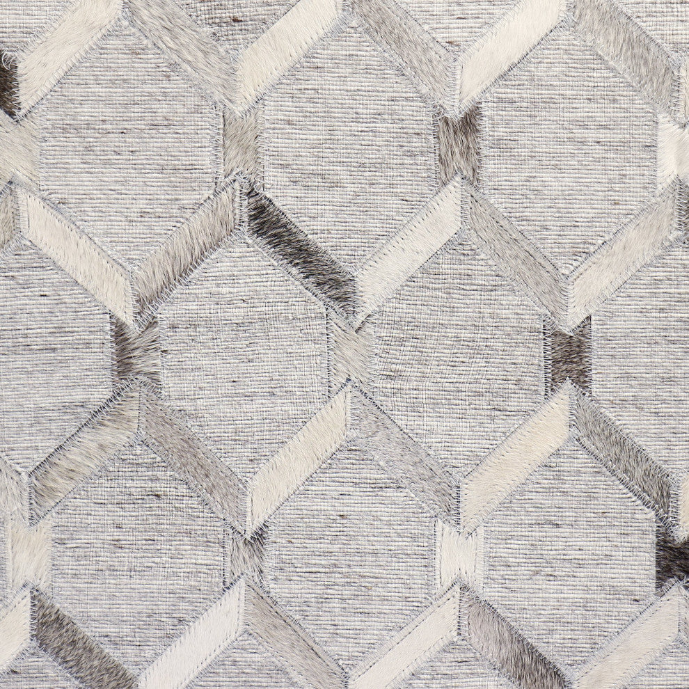 Pasargad Home Cowhide Square Pouf, 18"x18"x18"