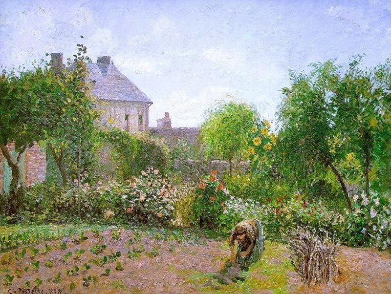 Camille Pissarro the Artist's Garden at Eragny Premium Canvas Print