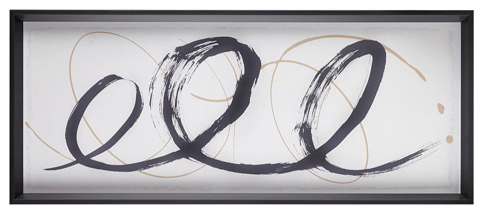 Madison Park Ambit Black Modern Abstract Stroke Framed Wall Decor